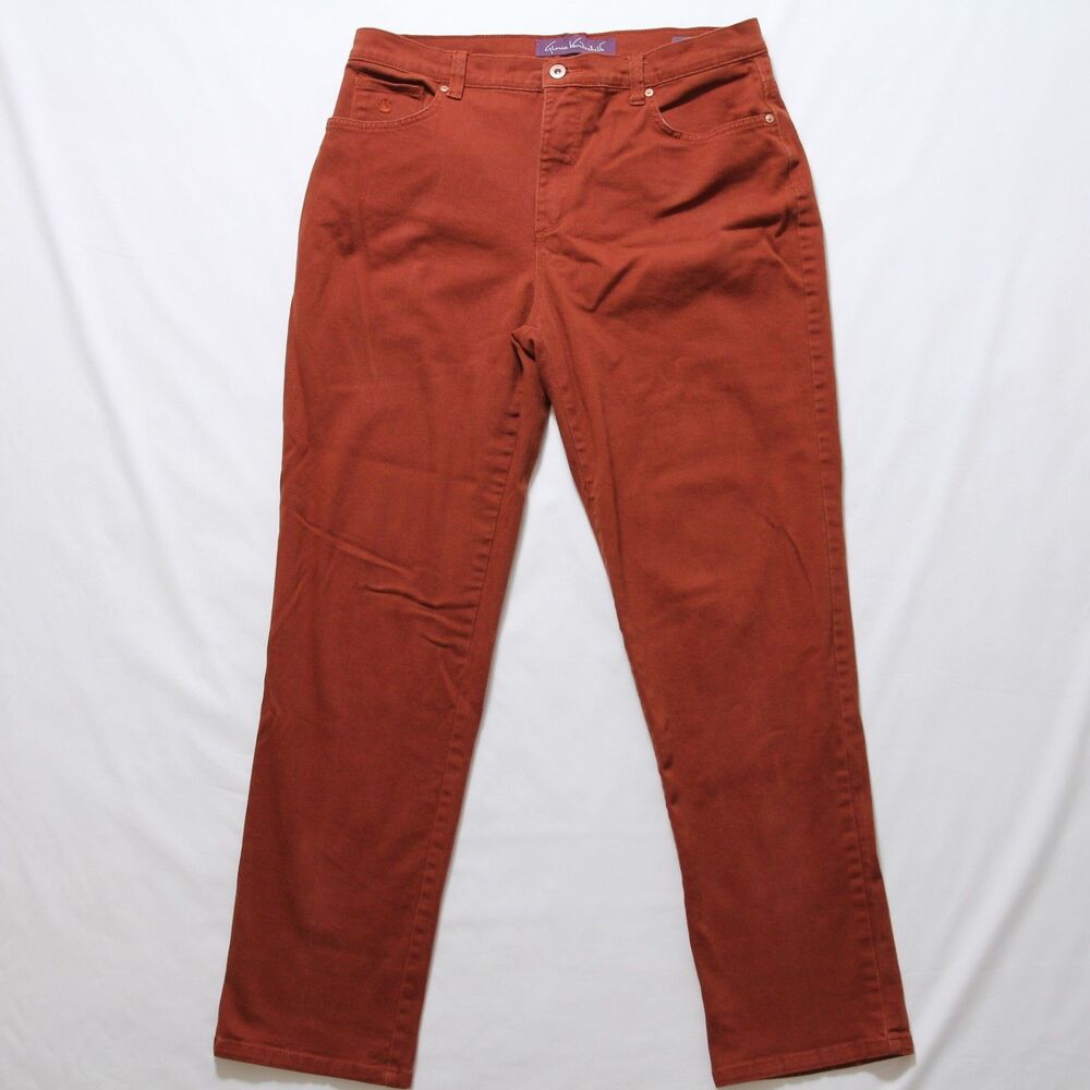 Gloria Vanderbilt Women’s Red Straight Leg Jeans High Rise Stretch Size 10